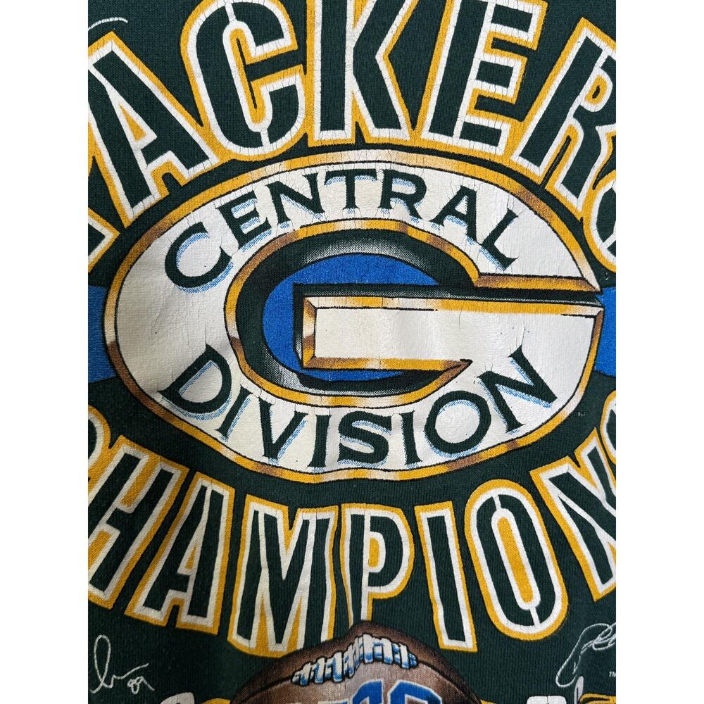 Vtg Green Bay Packers Sweatshirt Mens 2XL Green Crewneck NFL Football Delta 90s - Picture 5 of 12